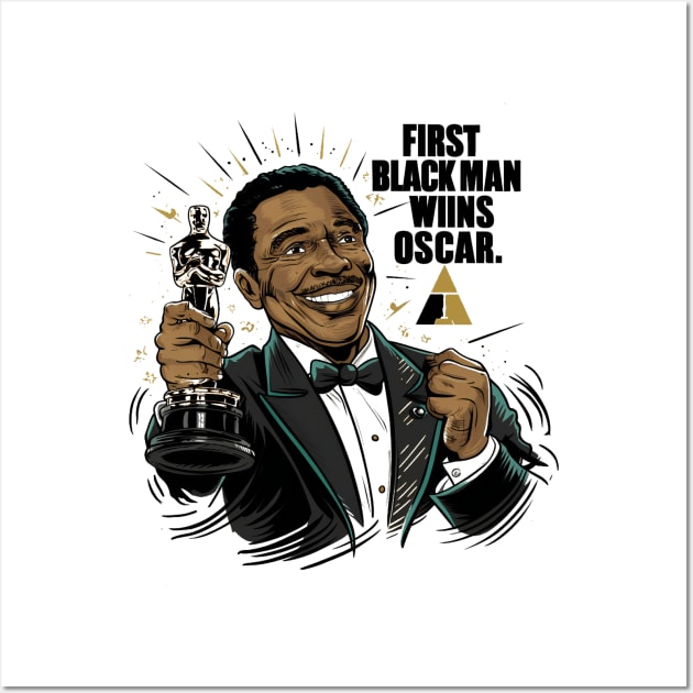 First Black Man wins Oscar Louis Gossett Wall Art by thestaroflove